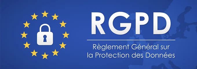 Illustration du Règlement général sur la protection des données avec le drapeau européen et un cadenas